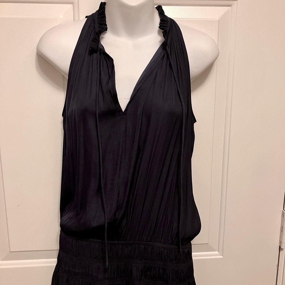 Current Air Dress Joey Womens Size XS Pleated Mini Tiered Ruffle Sleeveless Blue - Picture 2 of 9